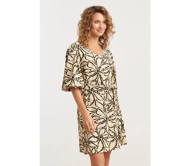 Smashed Lemon Dress Sand Black