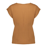 Geisha Top Slub Fancy Neck Tabacco