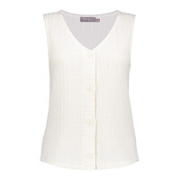 Geisha Singlet Knit with Buttons Off White