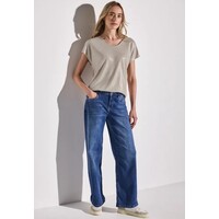 Street One Coated V-Neck Shirt Moonstone Sand