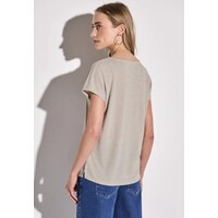 Street One Coated V-Neck Shirt Moonstone Sand