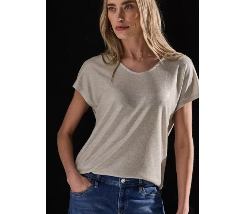 Street One Coated V-Neck Shirt Moonstone Sand
