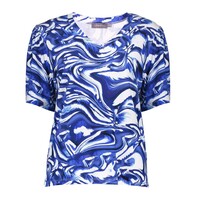 Geisha T-shirt V-Neck Jersey Blue