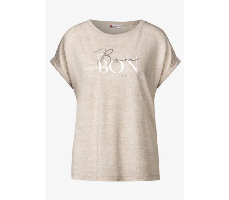 Street One Partprint Shirt Moonstone Sand