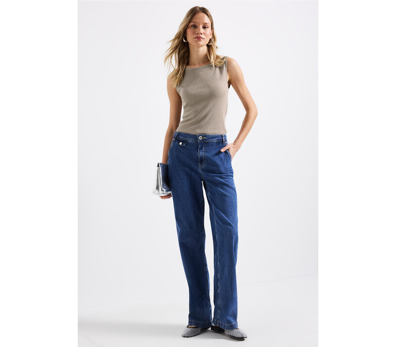 Street One U-Boat Shiny Rib Top Coastal Beige