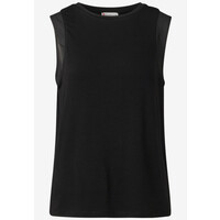 Street One Jersey Top with Chiffon Black