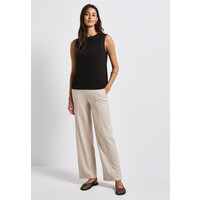 Street One Jersey Top with Chiffon Black