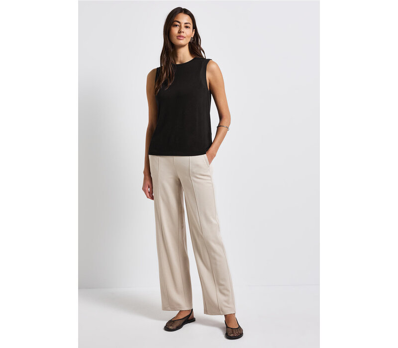 Street One Jersey Top with Chiffon Black