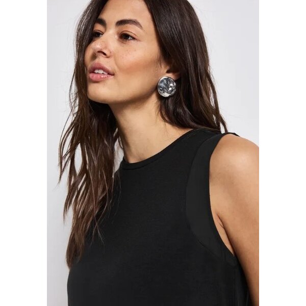 Street One Jersey Top with Chiffon 