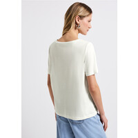 Street One Partprint Shirt with Foil Wording Off White
