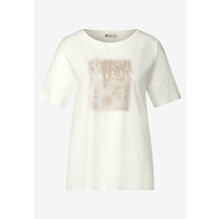 Street One Partprint Shirt with Foil Wording Off White