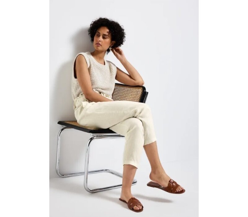 Street One Paperbag High Waist Slim Leg Moonstone Sand