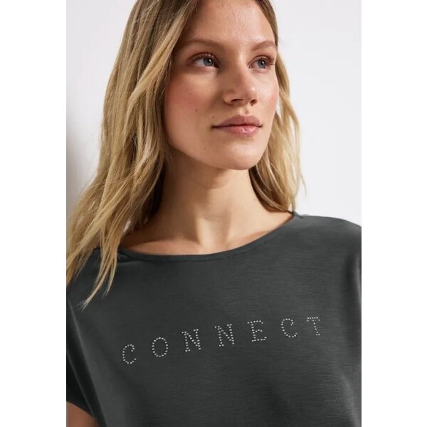 Street One Silk Look Shirt with Stone 