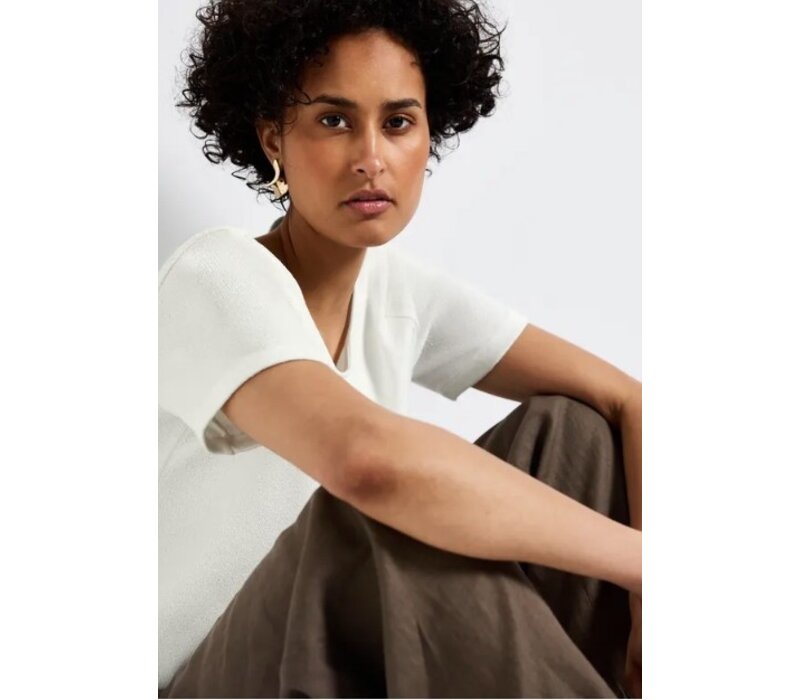 Street One Knit Look Shirt Off White