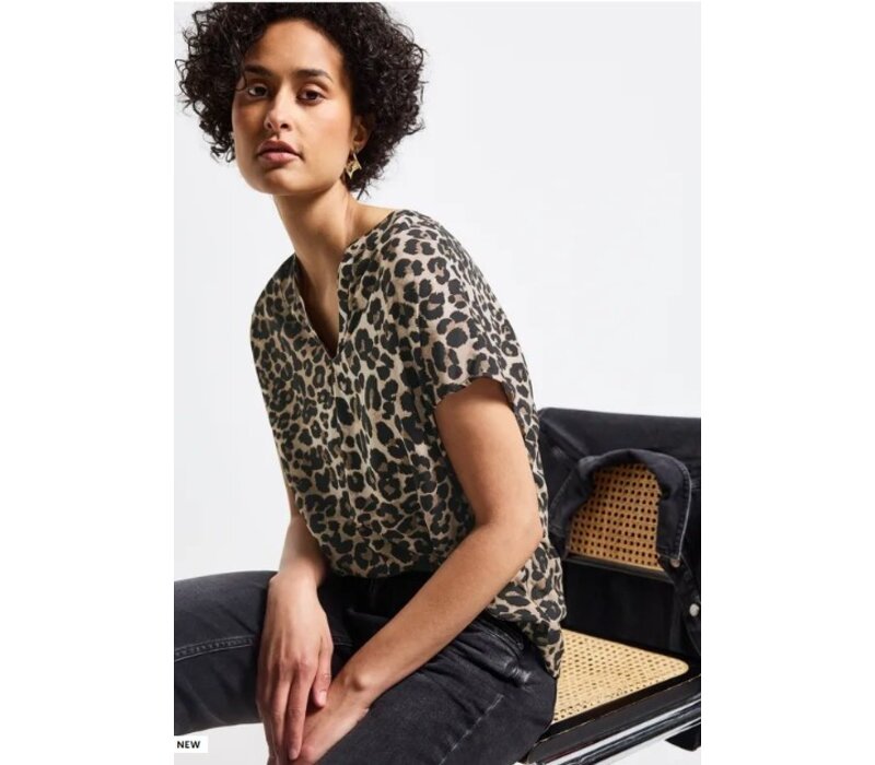 Street One Shirtblouse with Splitneck Black