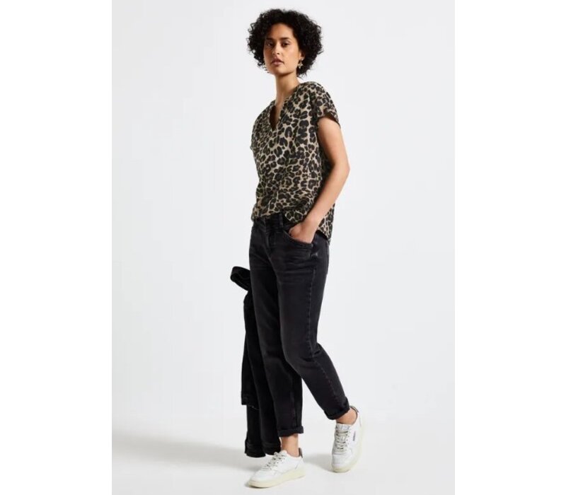 Street One Shirtblouse with Splitneck Black