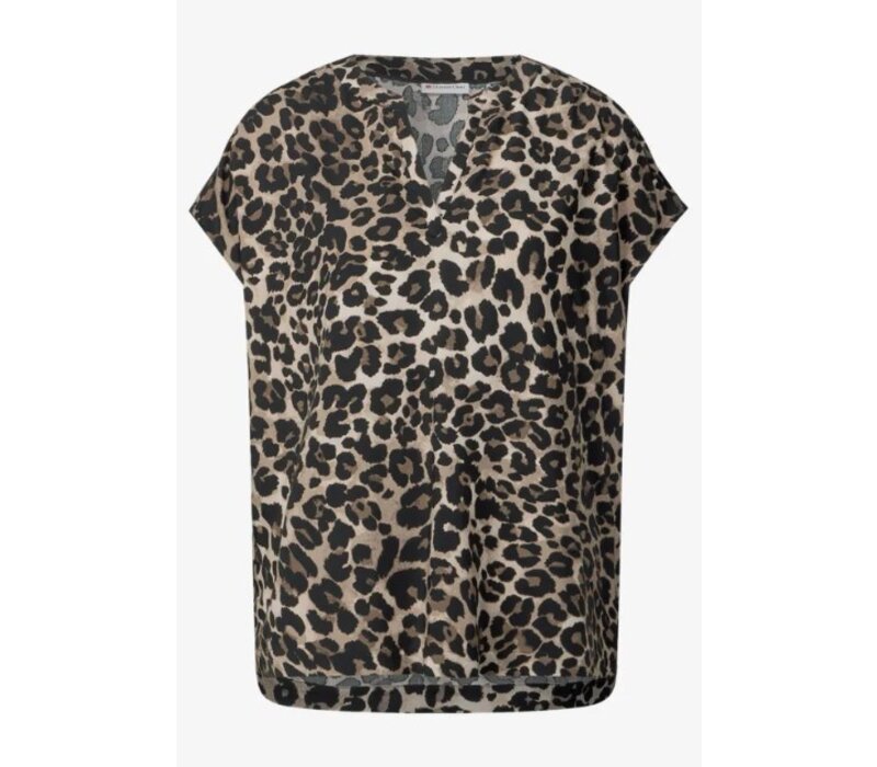 Street One Shirtblouse with Splitneck Black
