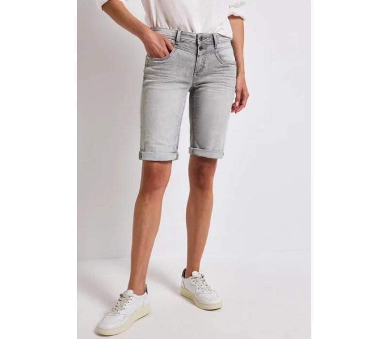 Street One Jane  Mid Waist  Bermuda Light Grey Washed