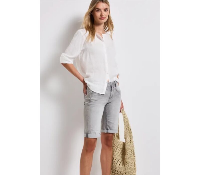 Street One Jane  Mid Waist  Bermuda Light Grey Washed