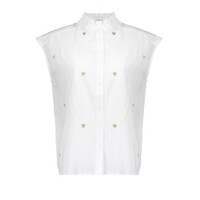 Geisha Blouse Lurex Hearts Off White Gold