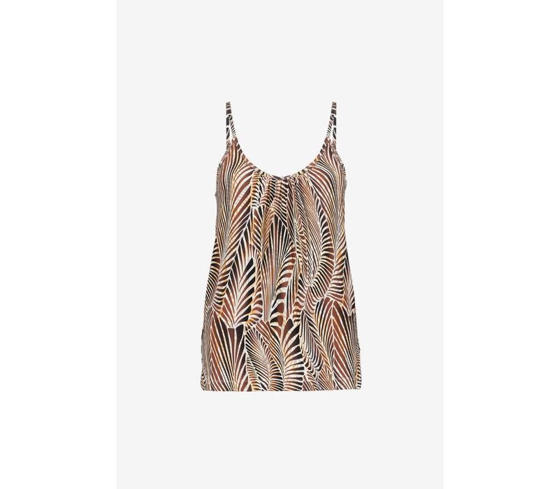 Geisha Singlet Spaghetti Camel