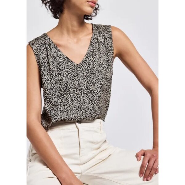 Street One V-Neck Blouse Smok Detail 