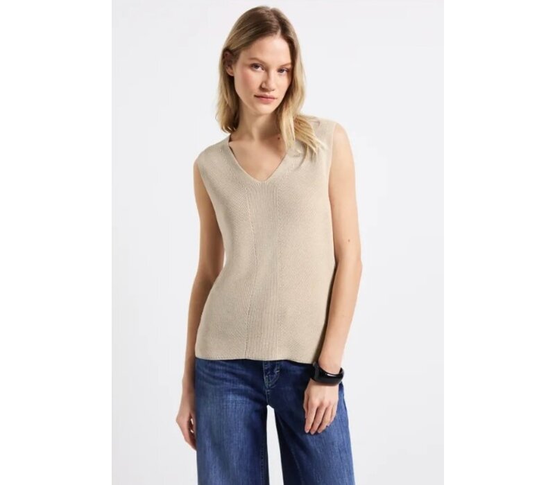 Street One Knitted Rib Top Moonstone Sand