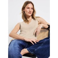 Street One Knitted Rib Top Moonstone Sand