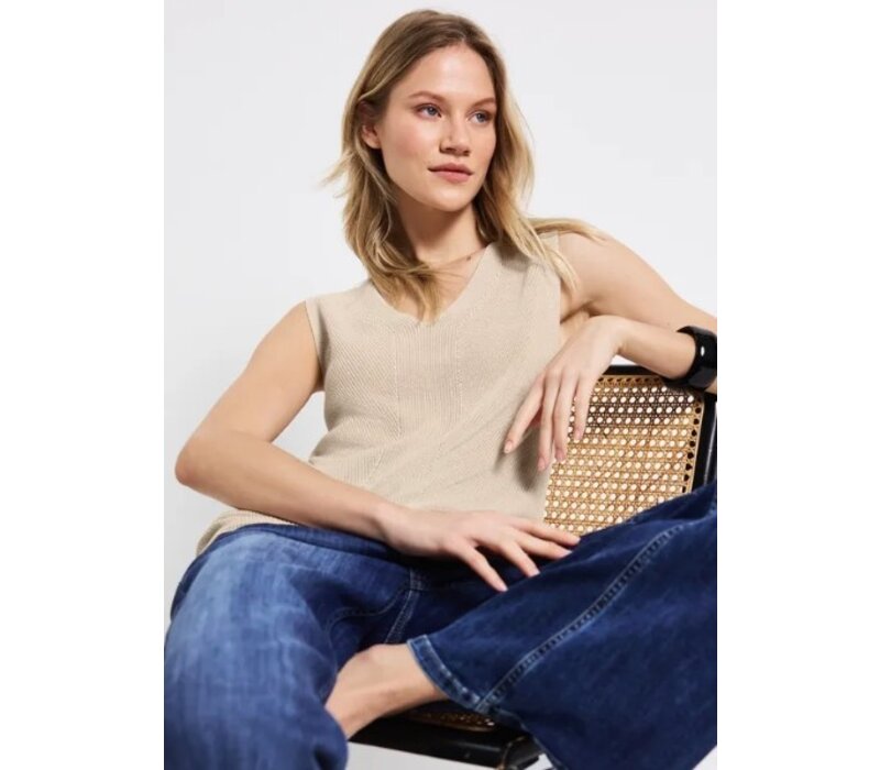 Street One Knitted Rib Top Moonstone Sand