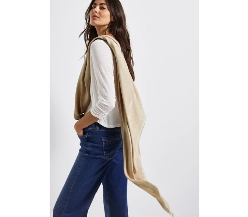 Street One Fine Jacquard Square Sjaal Coastal Beige