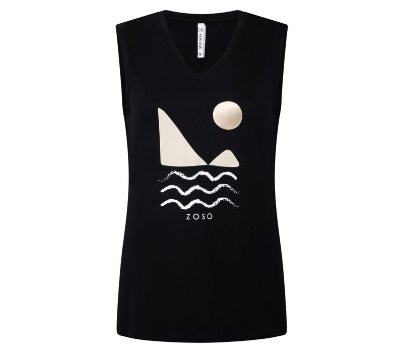 Zoso Print Top Black