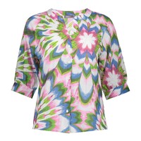Geisha Top Ecru Lilac Blue