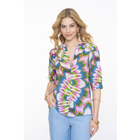 Geisha Top Ecru Lilac Blue