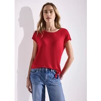 Street One Jersey Shirt with Knot Glory Red