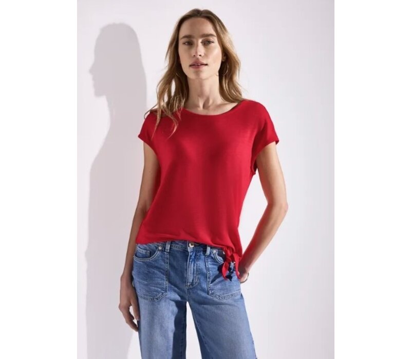 Street One Jersey Shirt with Knot Glory Red
