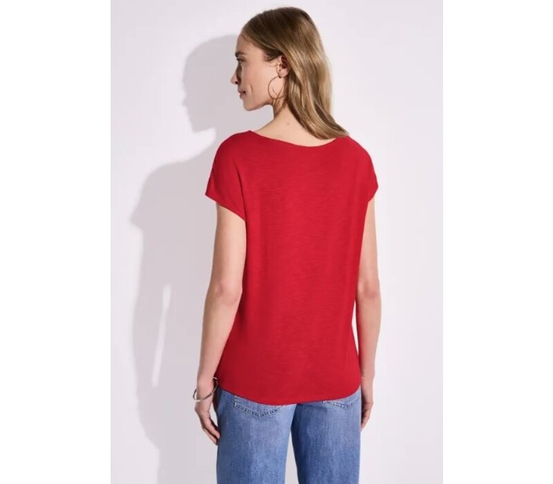 Street One Jersey Shirt with Knot Glory Red