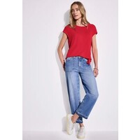 Street One Jersey Shirt with Knot Glory Red