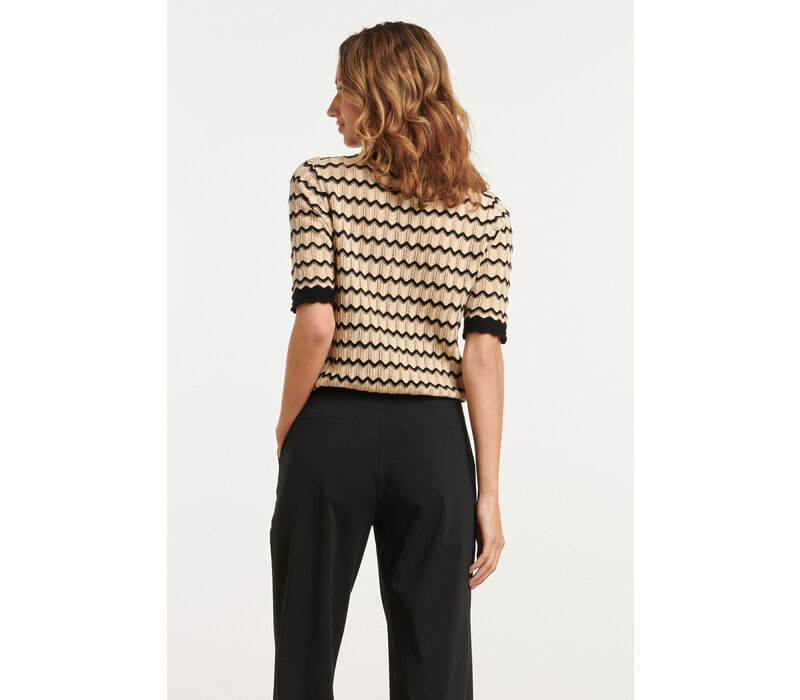 Smashed Lemon Knit Off White Black