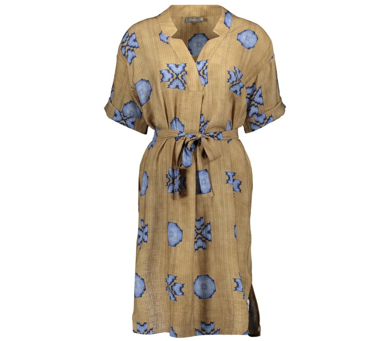 Geisha Dress Camel Blue