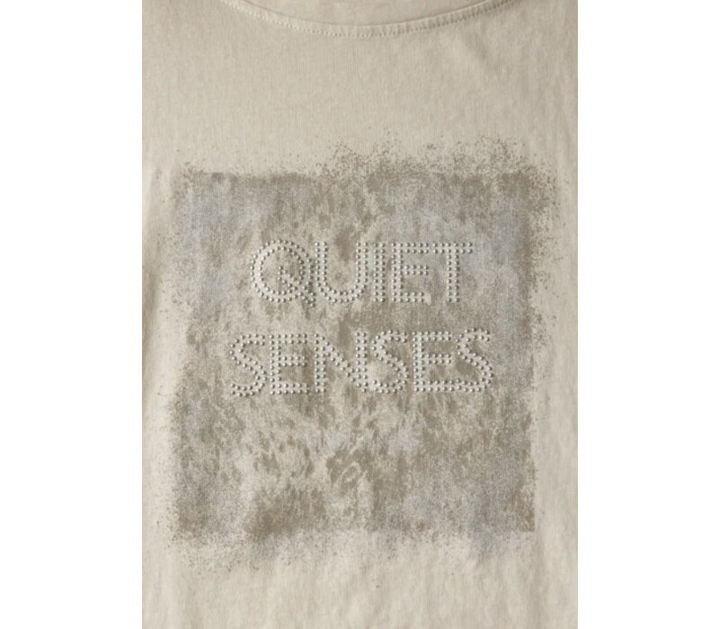 Street One Washed Shirt Stud Wording Coastal Beige
