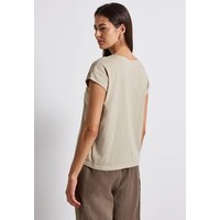 Street One Washed Shirt Stud Wording Coastal Beige