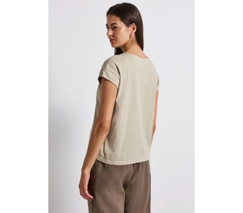 Street One Washed Shirt Stud Wording Coastal Beige