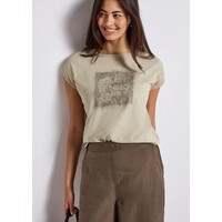 Street One Washed Shirt Stud Wording Coastal Beige