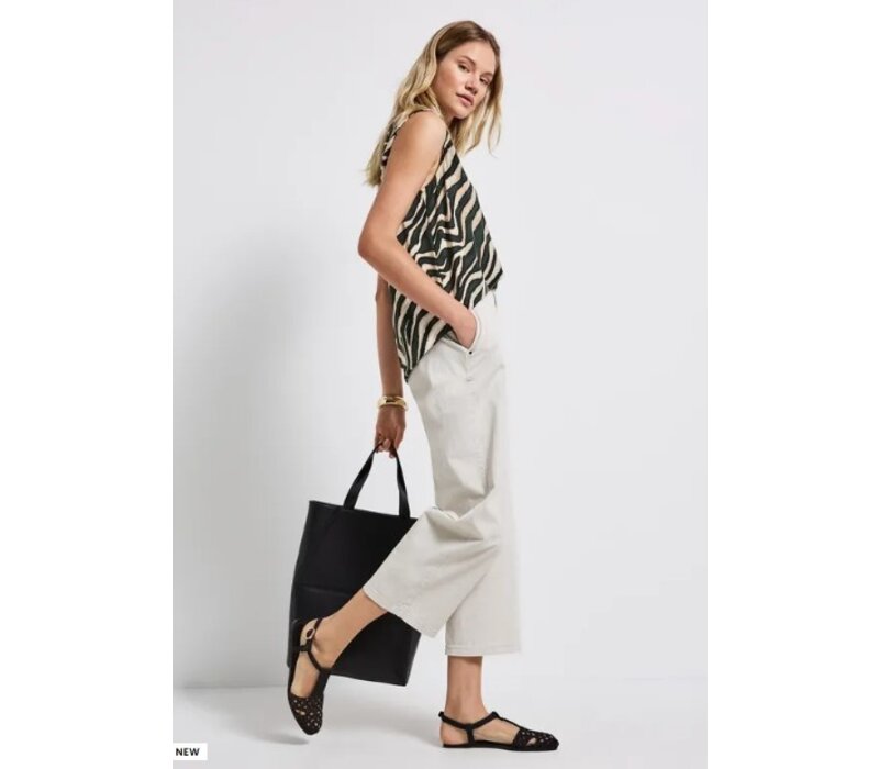 Street One Printed Basic Top Pine Grove Green