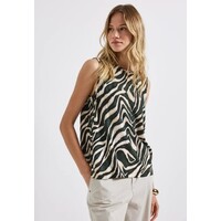 Street One Printed Basic Top Pine Grove Green