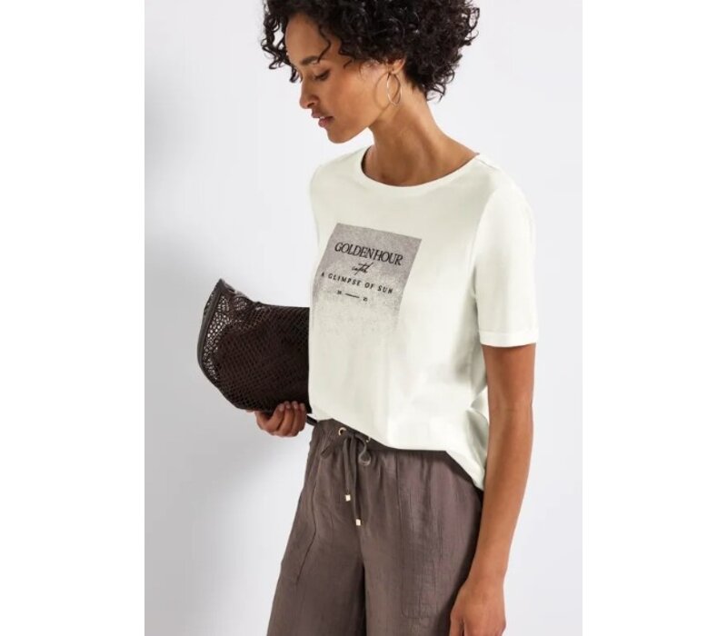 Street One Shiny Partprint Shirt Off White