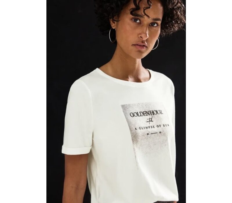 Street One Shiny Partprint Shirt Off White