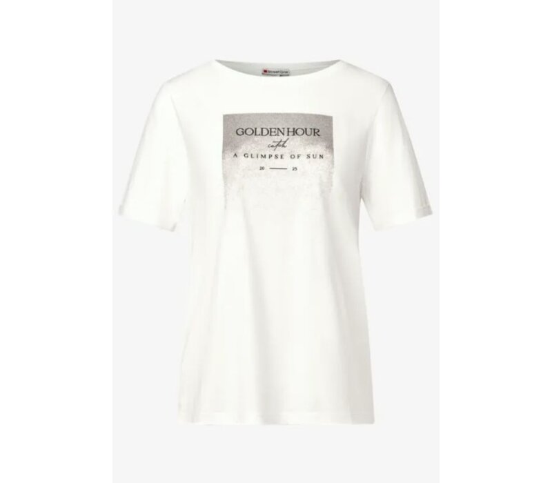 Street One Shiny Partprint Shirt Off White