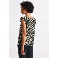 Street One Printed Volant Top Pine Grove Green