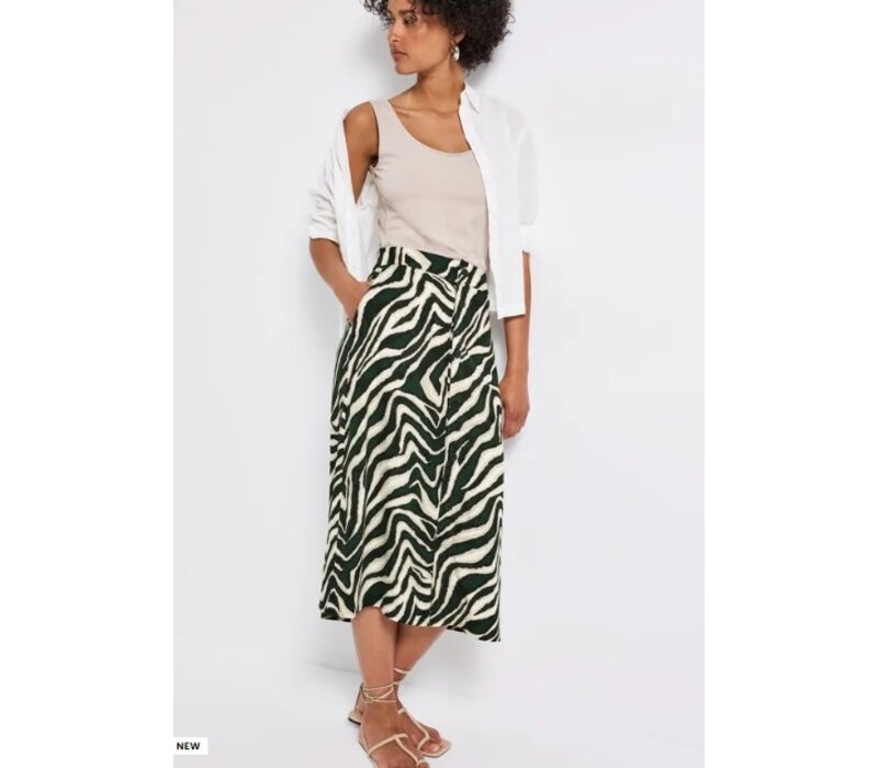 Street One Midi Button Skirt Pine Grove Green